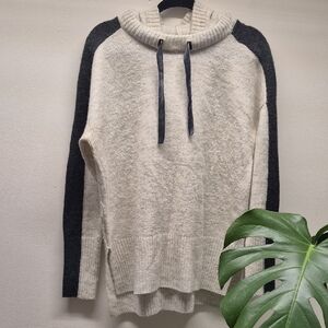 Kismet Cream and Black Cowl Neck Hoodie Sweater